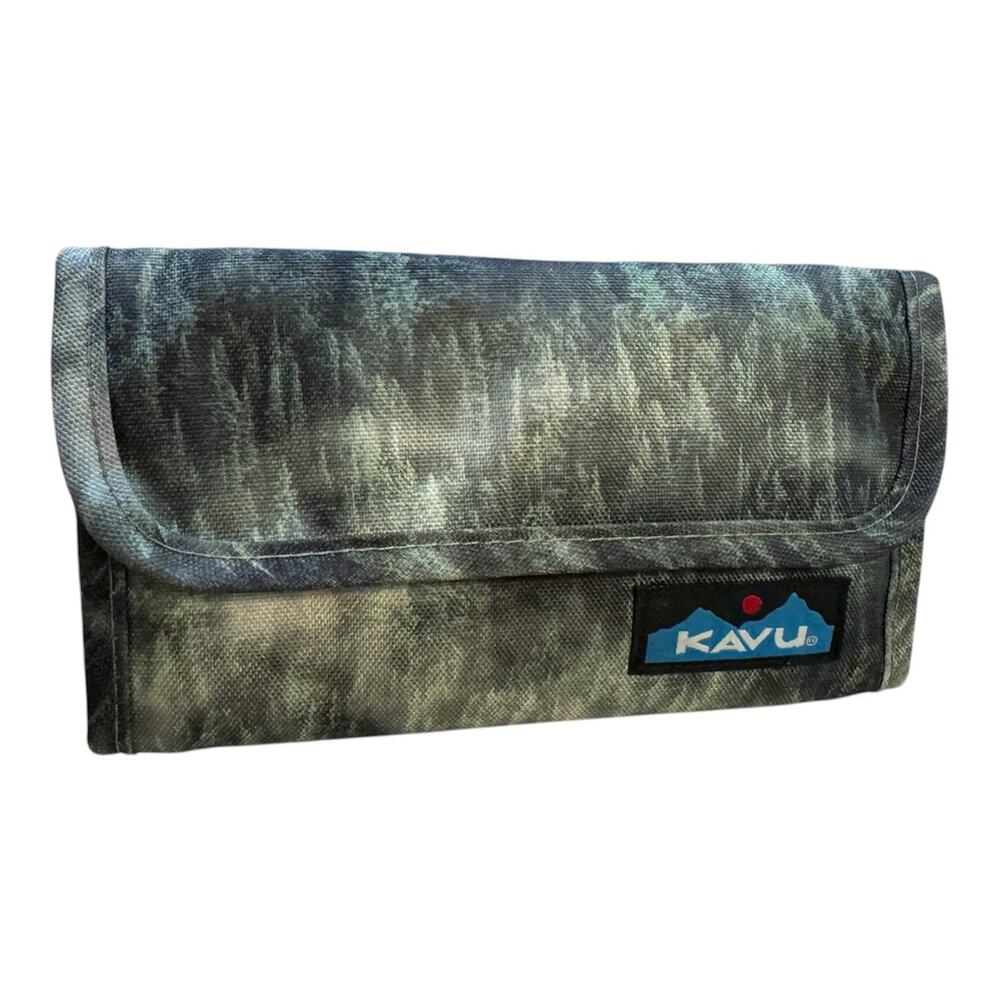 KAVU Mondo Spender trifold wallet in the Ocean Storm pattern.
